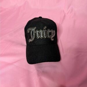Juicy Couture Black Cap with Rhinestone Embellishment